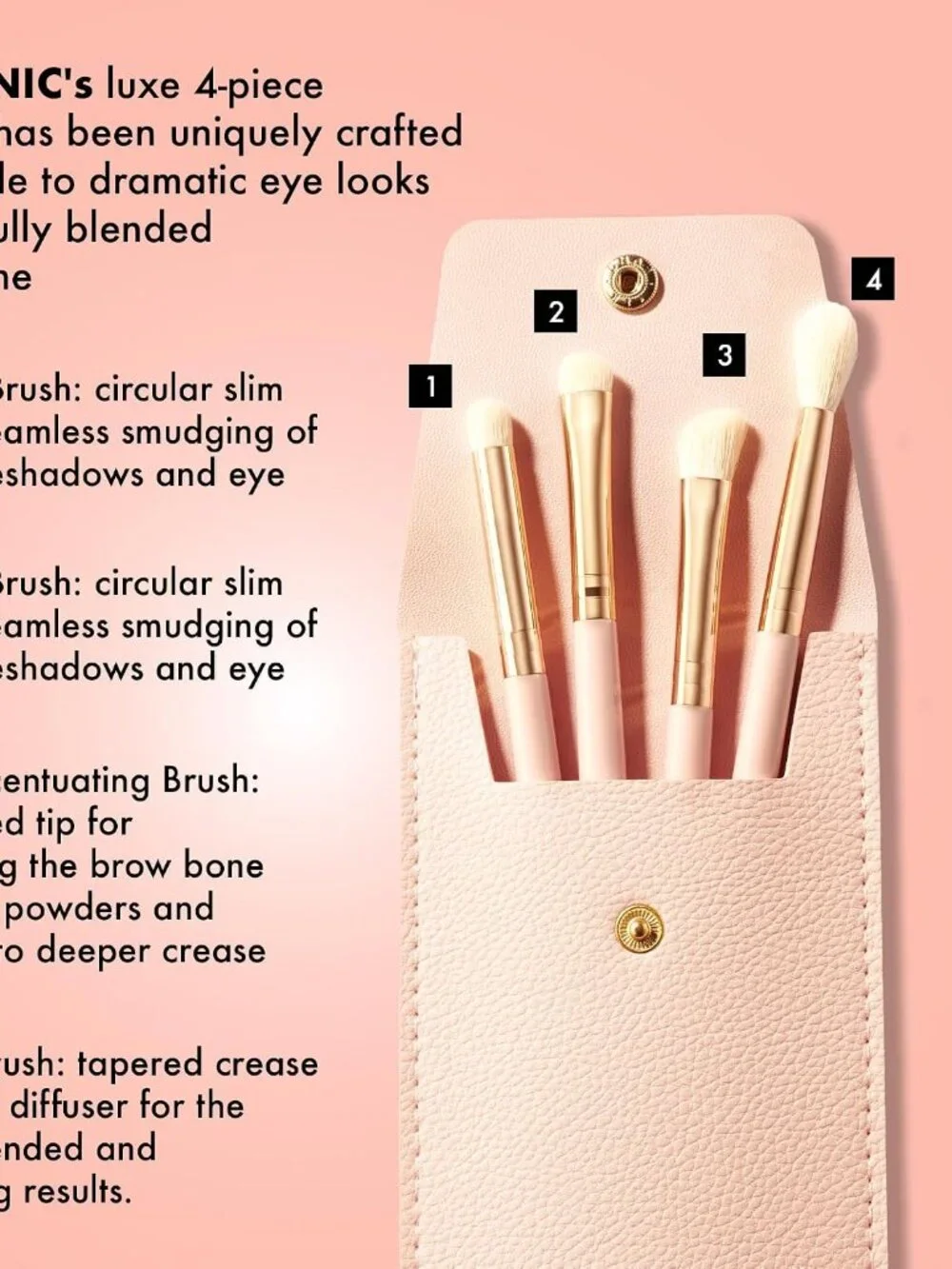 ICONIC LONDON Handbag Glam Eye Brush Set NEW UNUSED